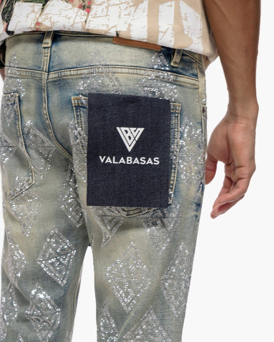 Gather Skinny Vintage Wash Jeans - Valabasas