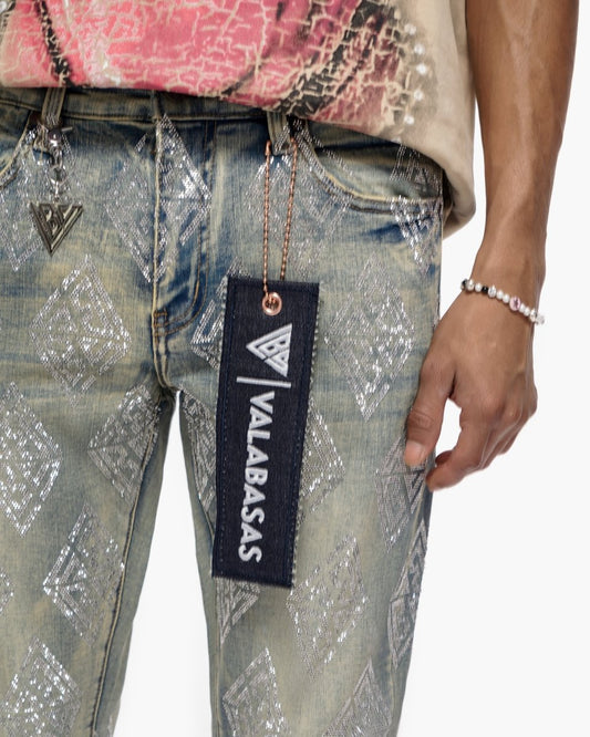Gather Skinny Vintage Wash Jeans - Valabasas