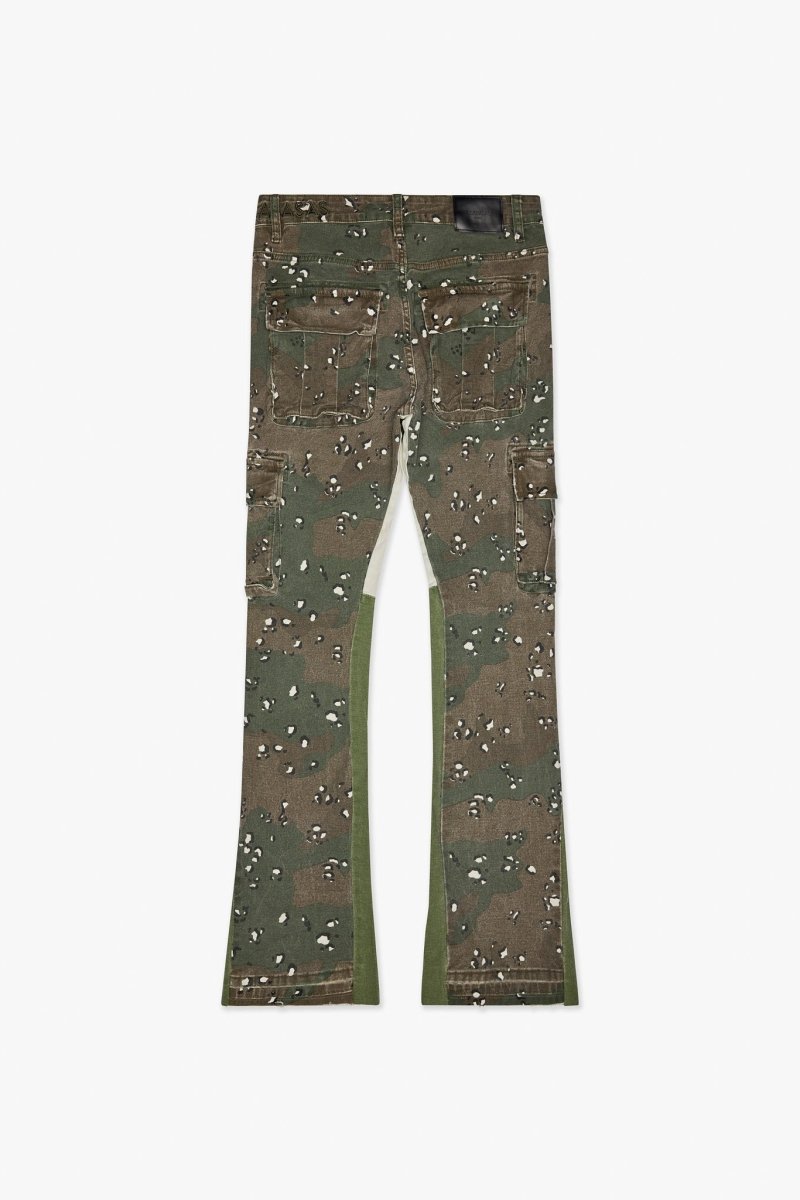 Geno Stacked Flare Jean Db Green - Valabasas