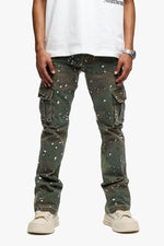 Geno Stacked Flare Jean Db Green