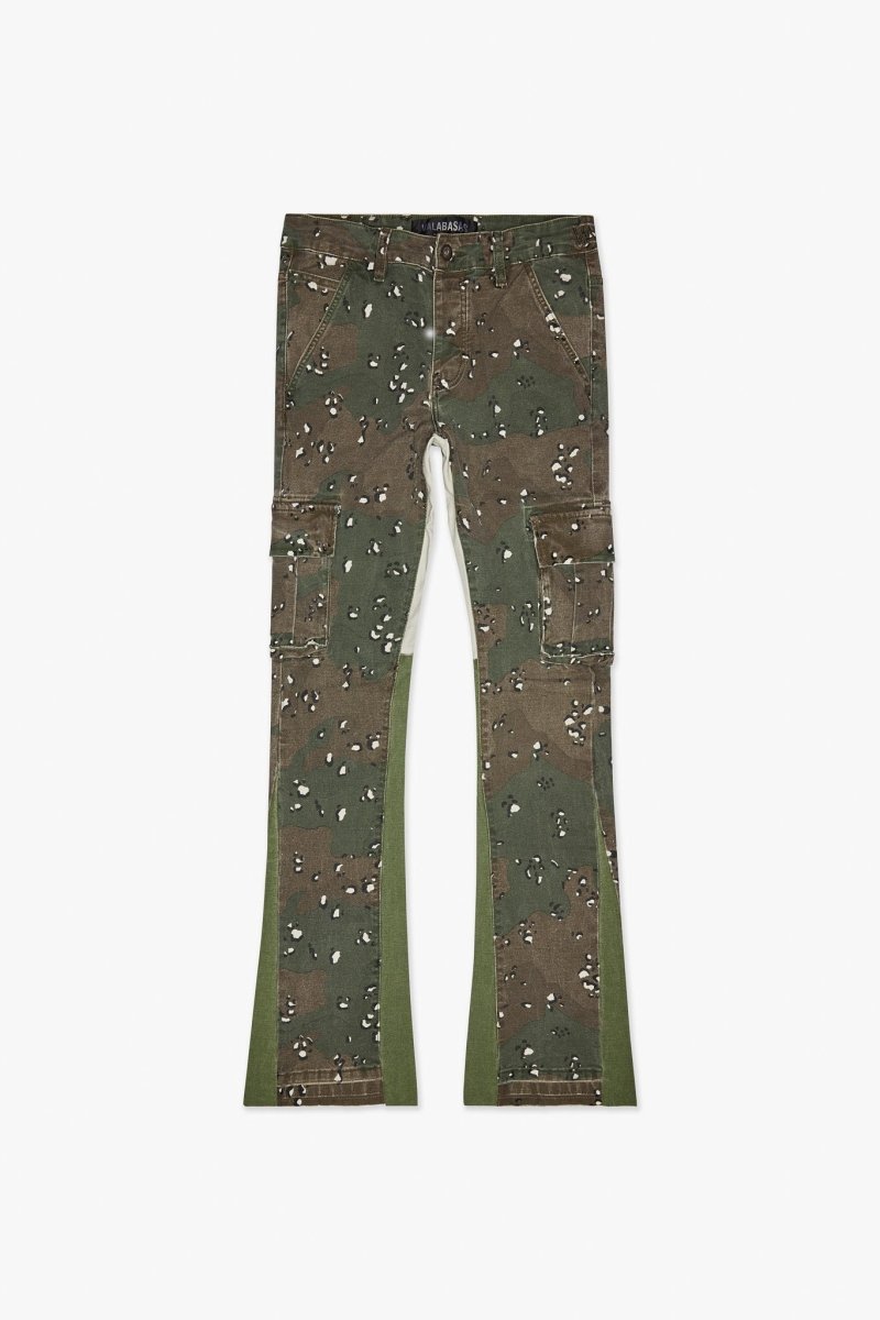 Geno Stacked Flare Jean Db Green - Valabasas