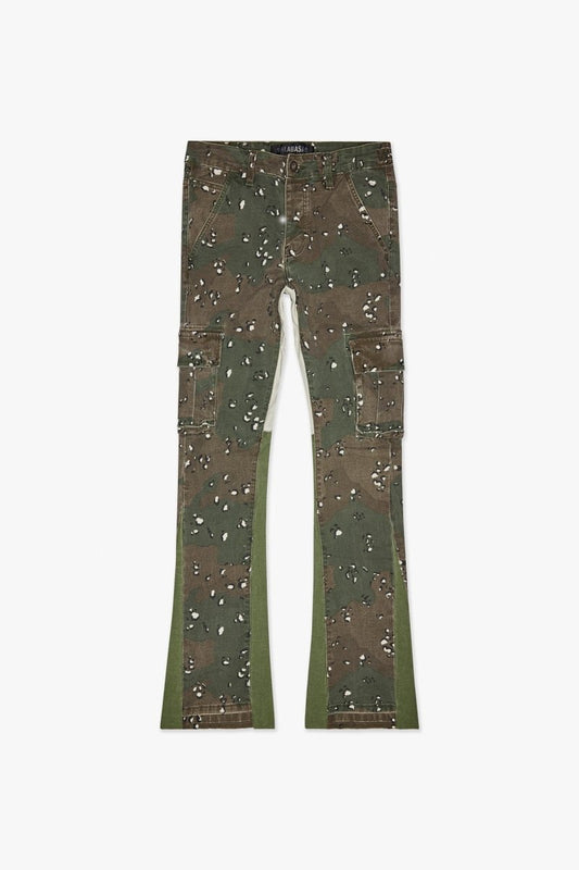 Geno Stacked Flare Jean Db Green - Valabasas