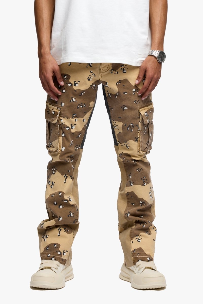 Geno Stacked Flare Jean Db Sand - Valabasas