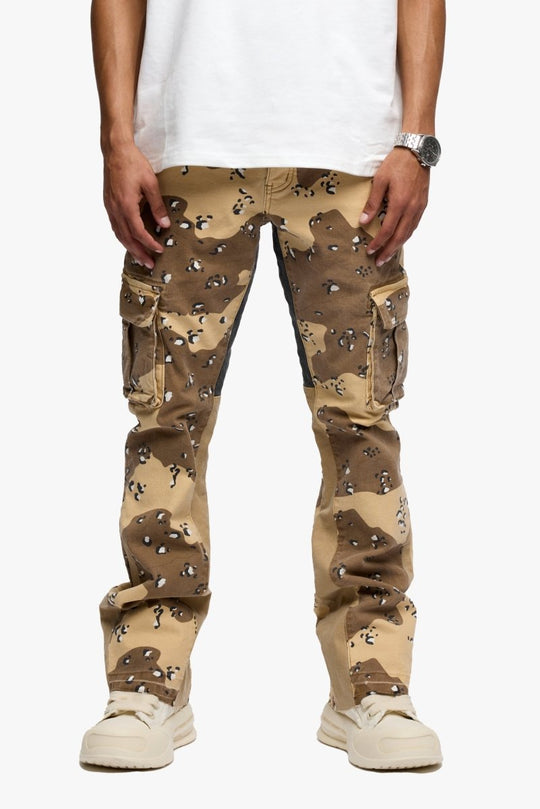 Geno Stacked Flare Jean Db Sand - Valabasas
