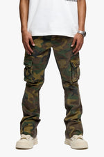 Geno Stacked Flare Jean Er Green