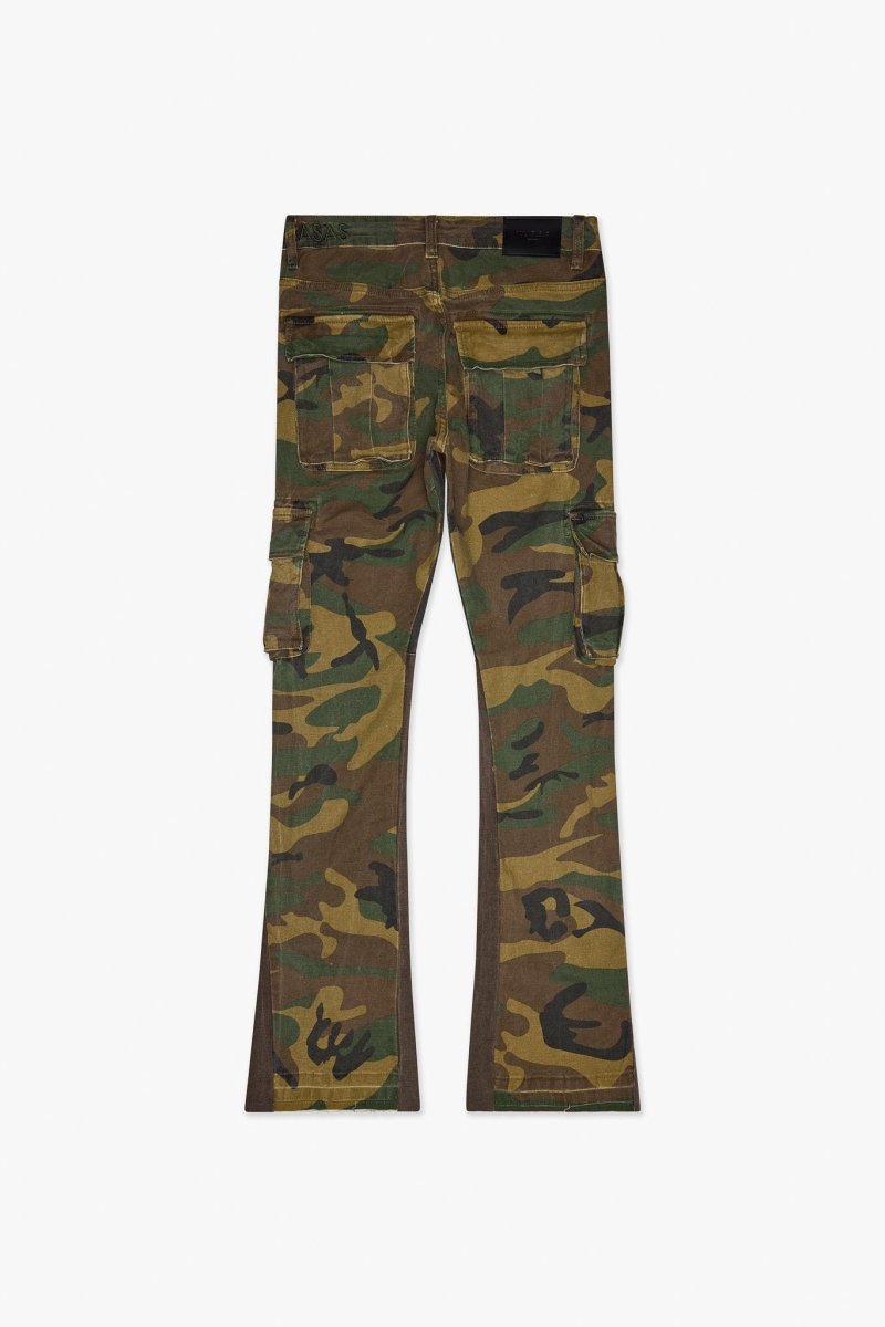 Geno Stacked Flare Jean Er Green - Valabasas