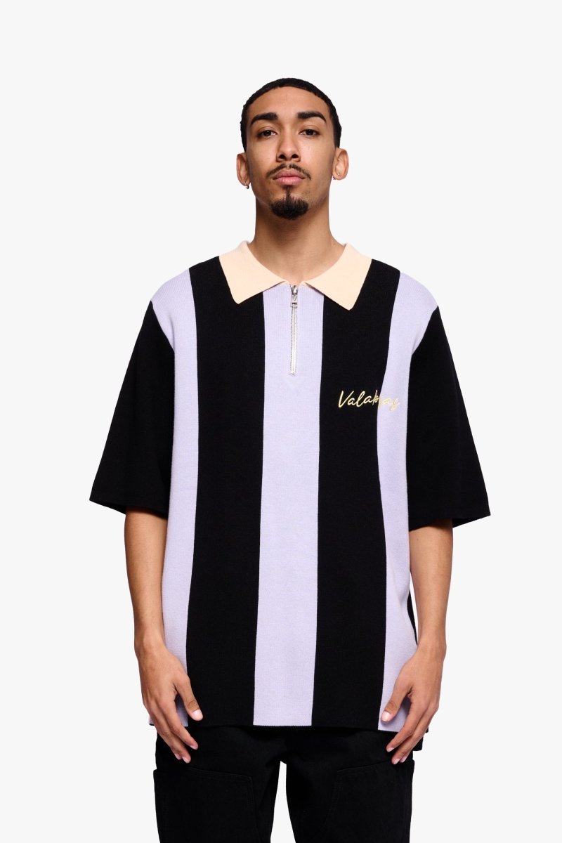 Getaway Woven Collar Half Zip Shirt Purple - Valabasas