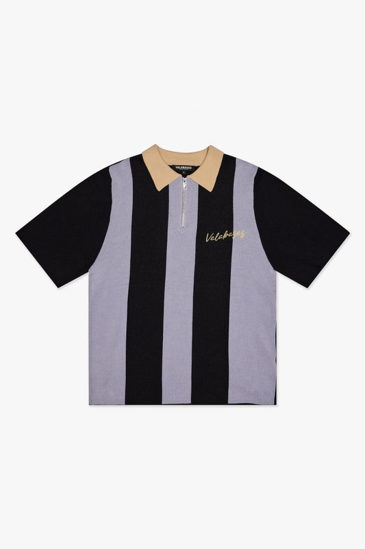 Getaway Woven Collar Half Zip Shirt Purple - Valabasas