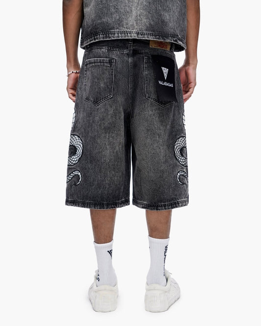 Glacier Coil Baggy Jorts Grey Wash - Valabasas