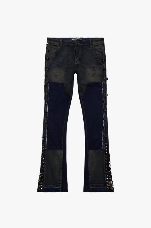 "GLAZ" STACKED DK BLUE WASH - Valabasas