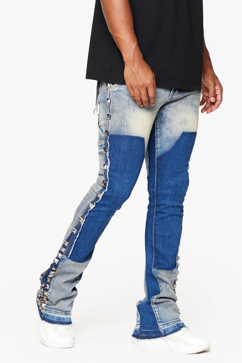 "GLAZ" STACKED FLARE JEAN BLUE BIANCA - Valabasas