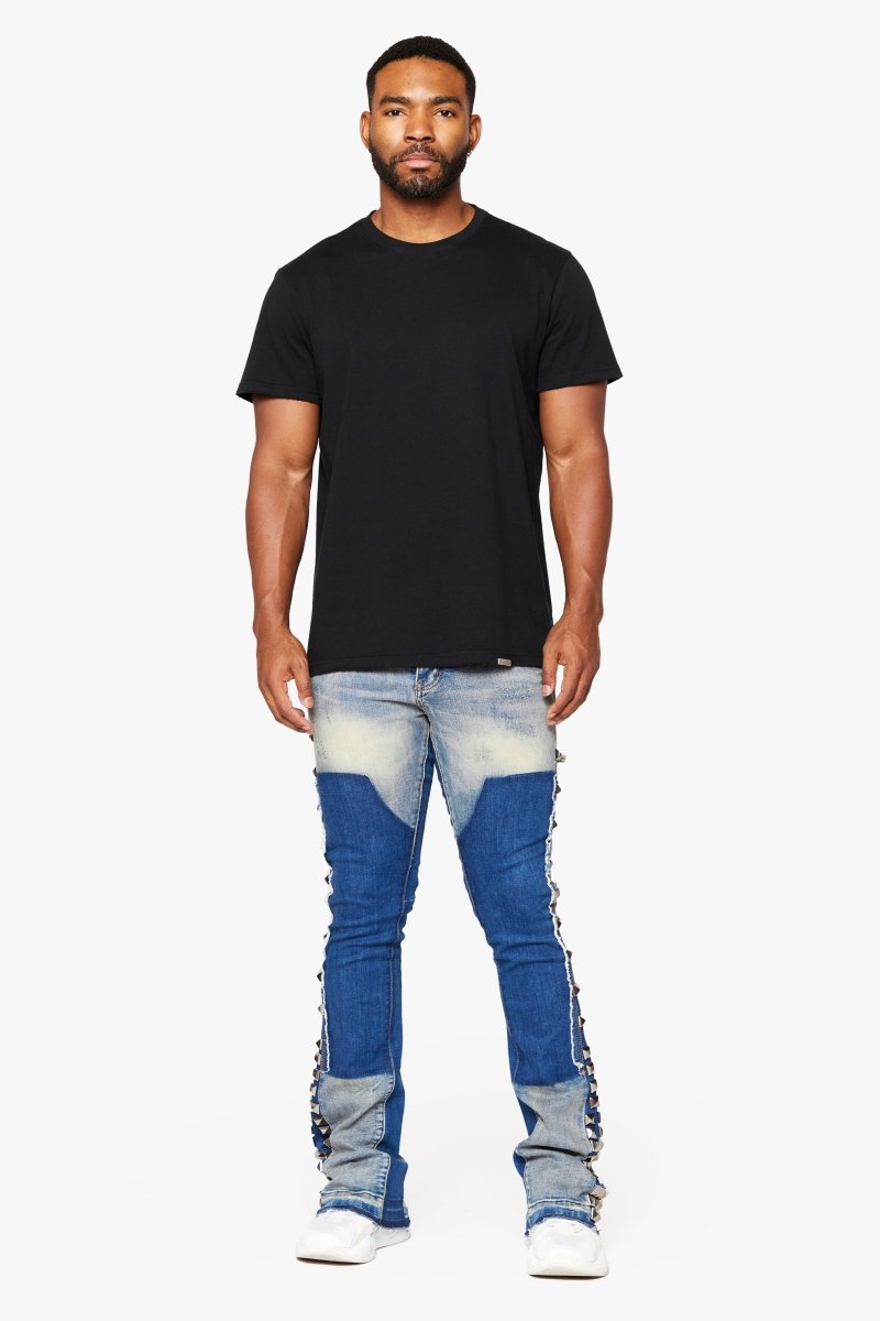 "GLAZ" STACKED FLARE JEAN BLUE BIANCA - Valabasas