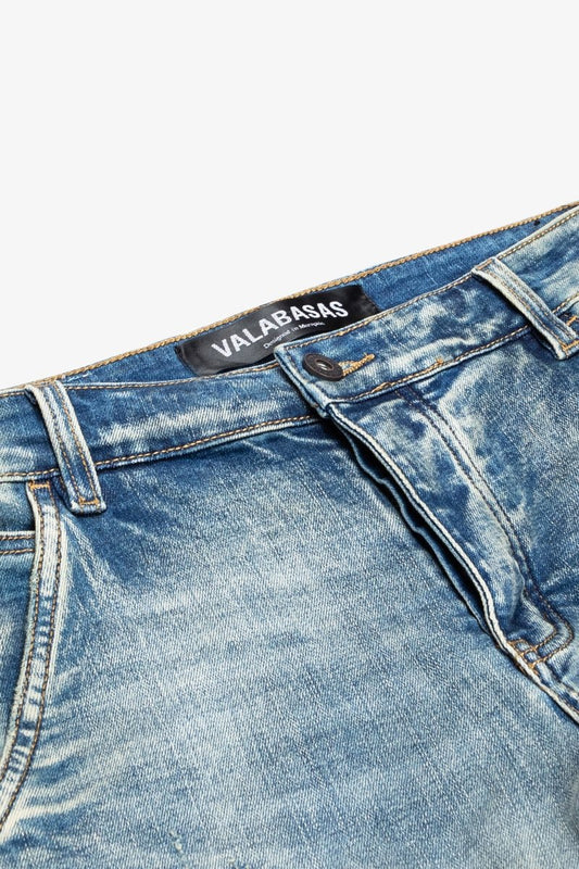 "GLAZ" STACKED FLARE JEAN BLUE BIANCA - Valabasas