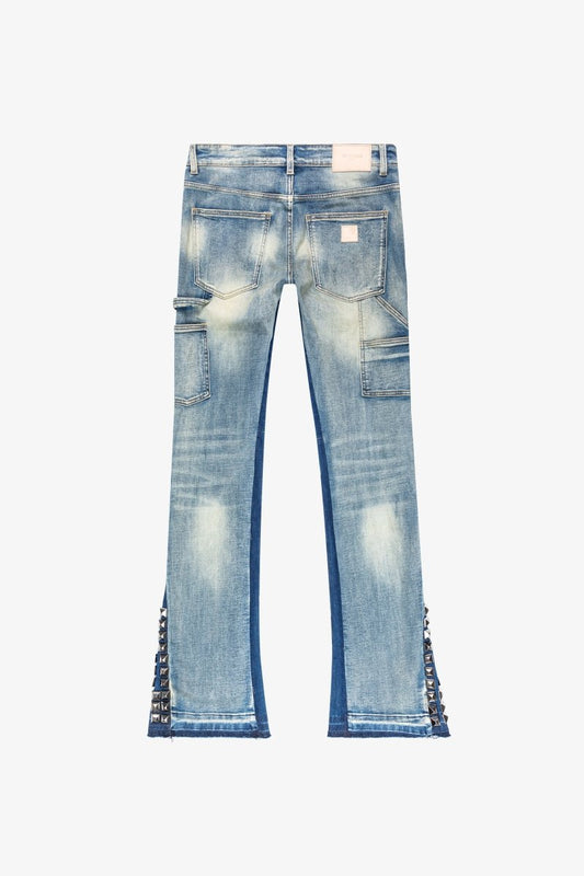 "GLAZ" STACKED FLARE JEAN BLUE BIANCA - Valabasas