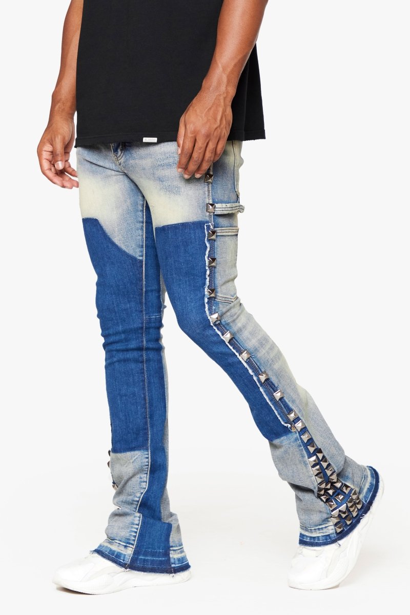 "GLAZ" STACKED FLARE JEAN BLUE BIANCA - Valabasas