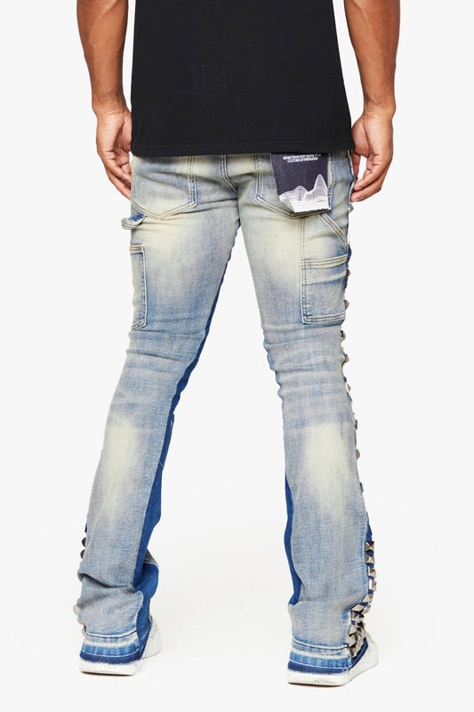 "GLAZ" STACKED FLARE JEAN BLUE BIANCA - Valabasas