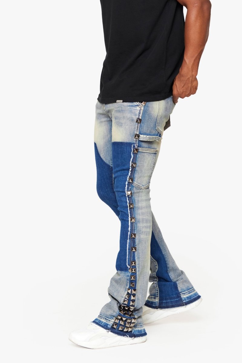 "GLAZ" STACKED FLARE JEAN BLUE BIANCA - Valabasas