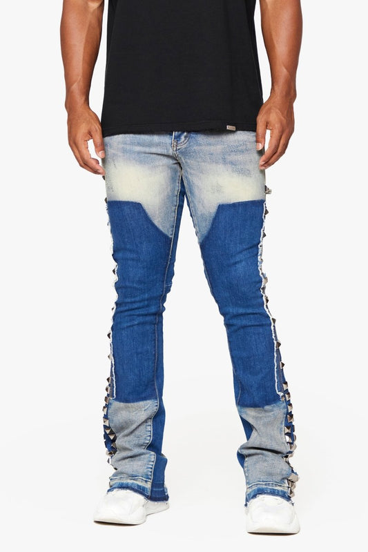"GLAZ" STACKED FLARE JEAN BLUE BIANCA - Valabasas