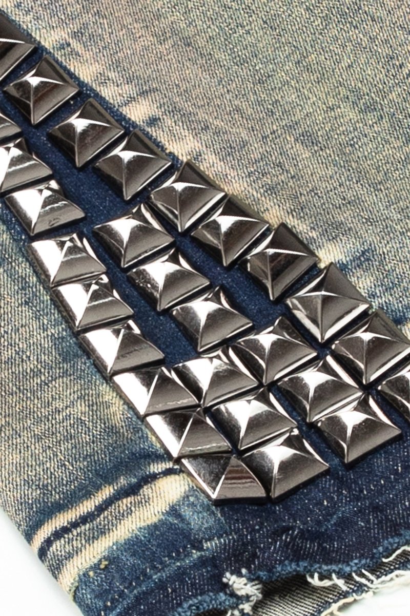 "GLAZ" STACKED FLARE JEAN LT BLUE WASH - Valabasas