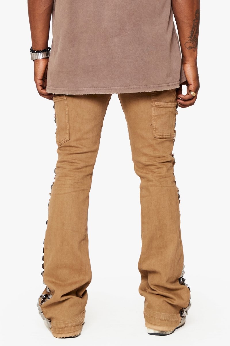 "GLAZ" STACKED FLARE JEAN SAND DRIFT - Valabasas