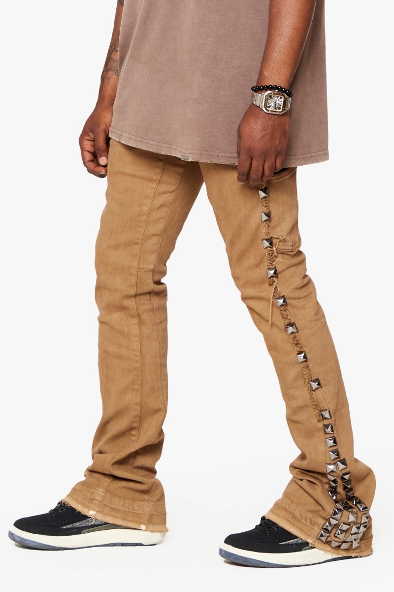 "GLAZ" STACKED FLARE JEAN SAND DRIFT - Valabasas