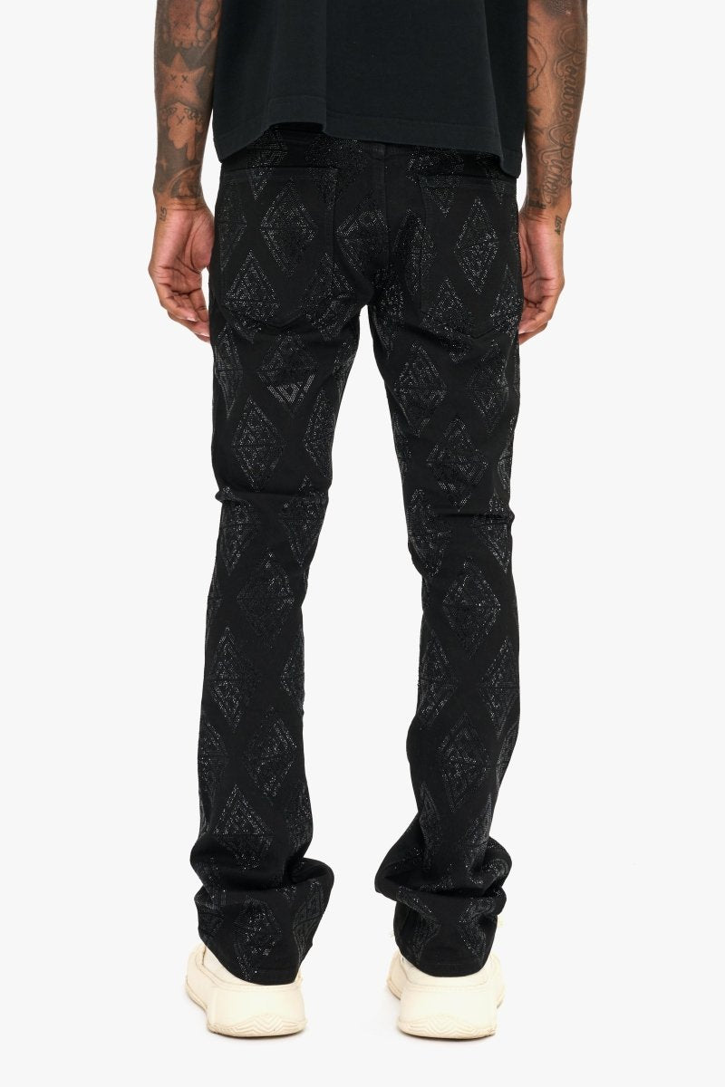 Glim Stacked Flare Jeans Black - Valabasas