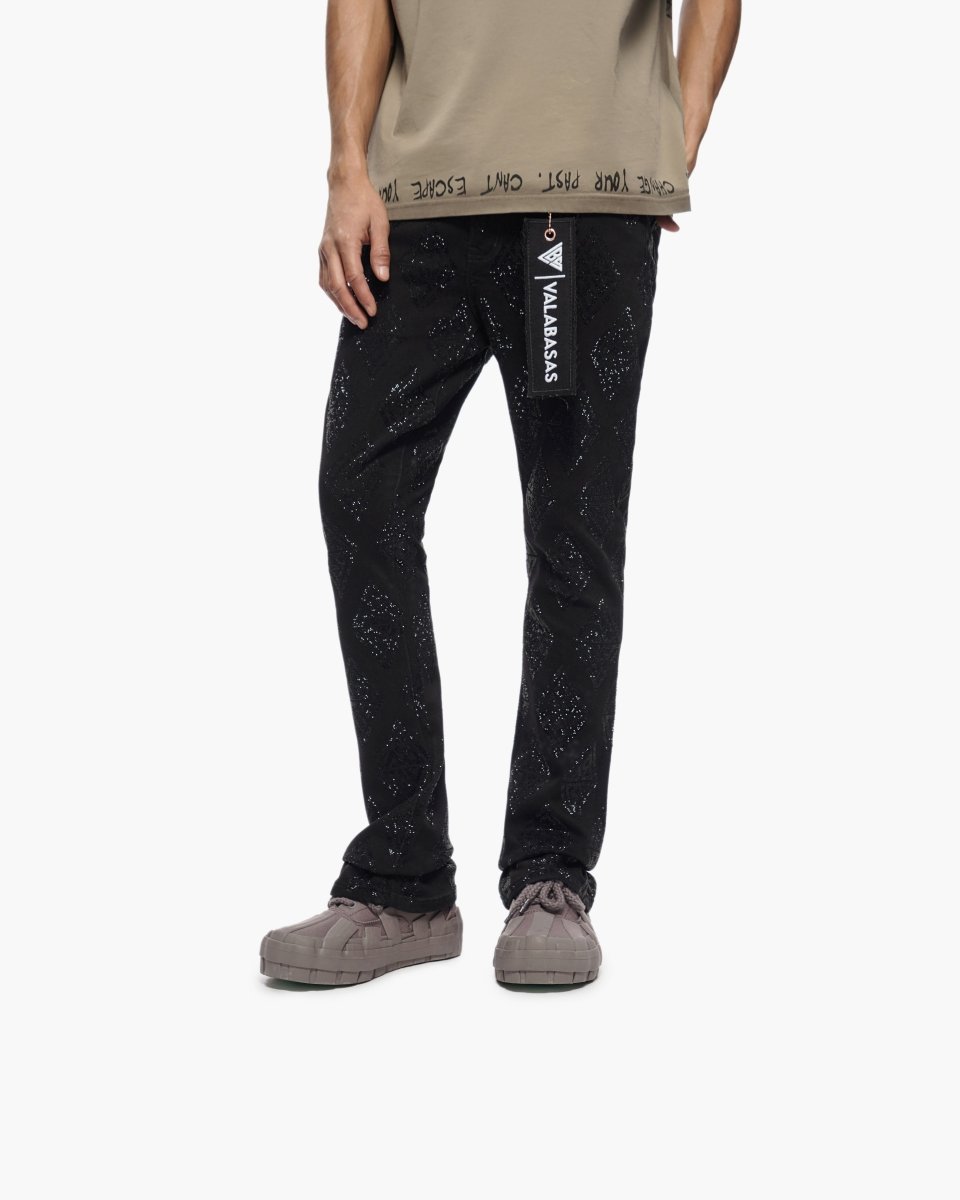 Glim Stacked Flare Jeans Black – Valabasas