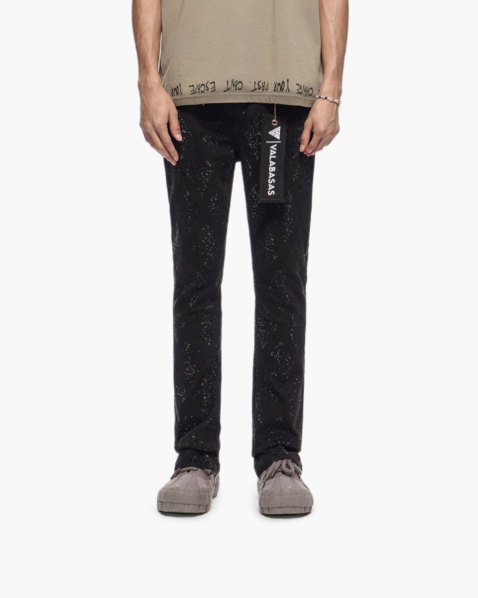 Glim Stacked Flare Jeans Black - Valabasas