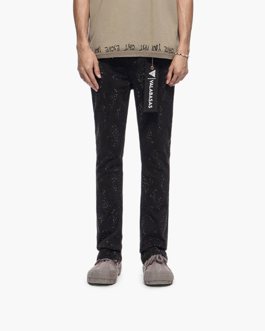 Glim Stacked Flare Jeans Black - Valabasas