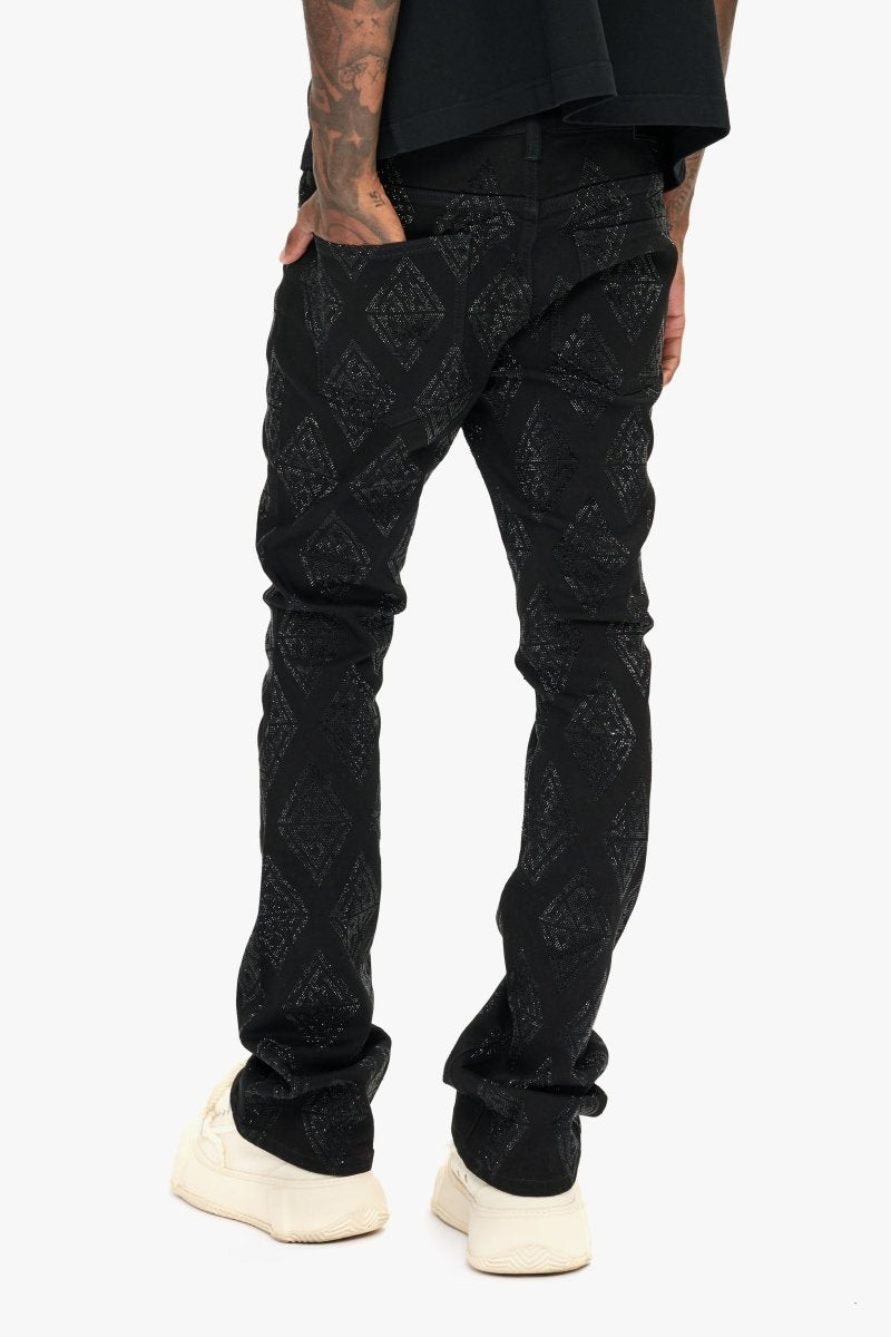 Glim Stacked Flare Jeans Black - Valabasas