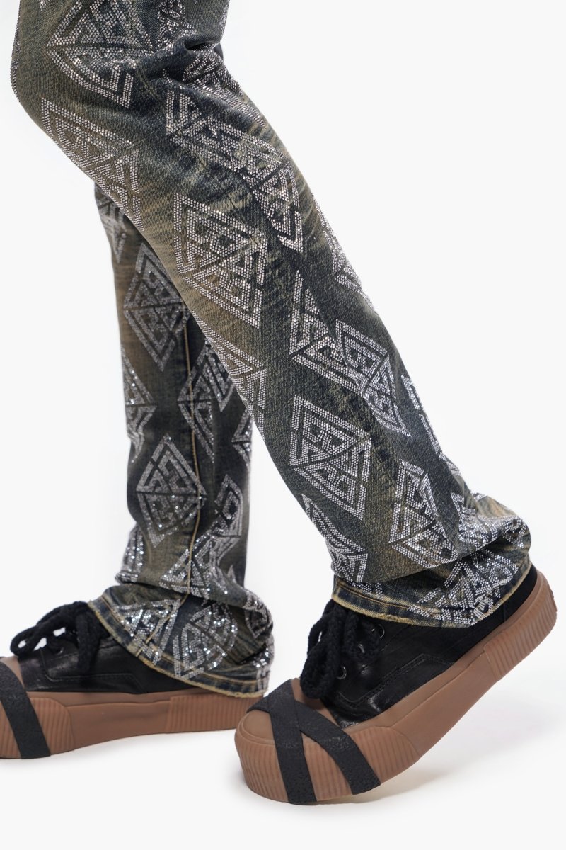 Glim Stacked Flare Jeans Dark Blue Wash – Valabasas