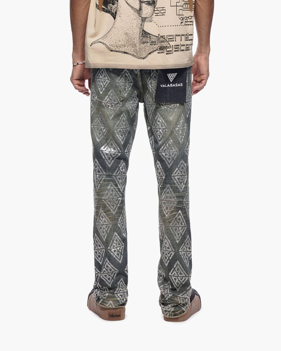 Glim Stacked Flare Jeans Dark Blue Wash - Valabasas