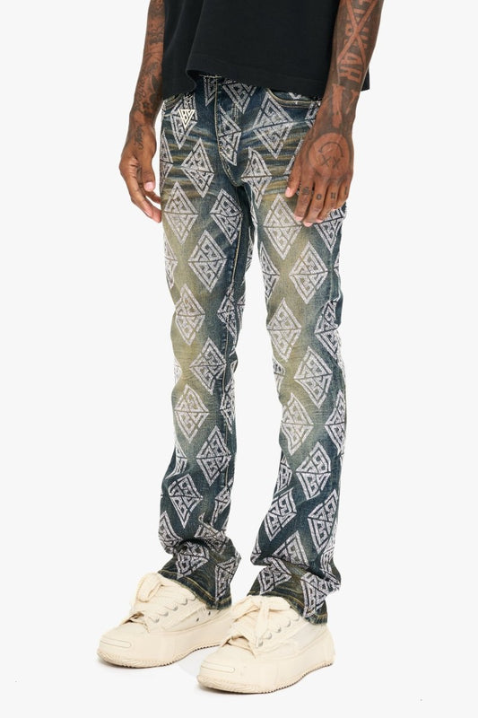 Glim Stacked Flare Jeans Dark Blue Wash - Valabasas