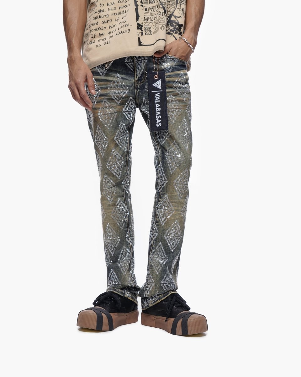 Glim Stacked Flare Jeans Dark Blue Wash - Valabasas