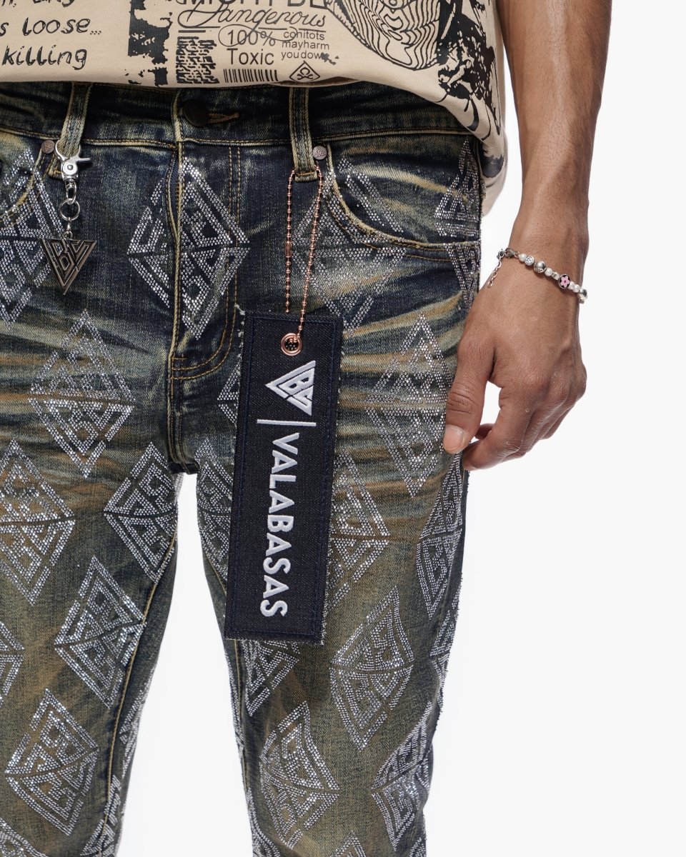 Glim Stacked Flare Jeans Dark Blue Wash - Valabasas