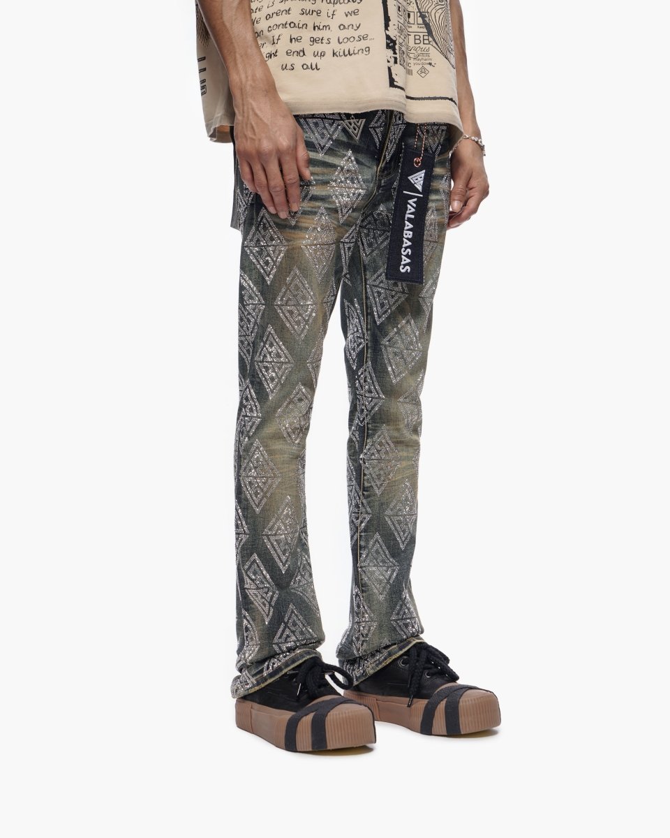 Glim Stacked Flare Jeans Dark Blue Wash - Valabasas