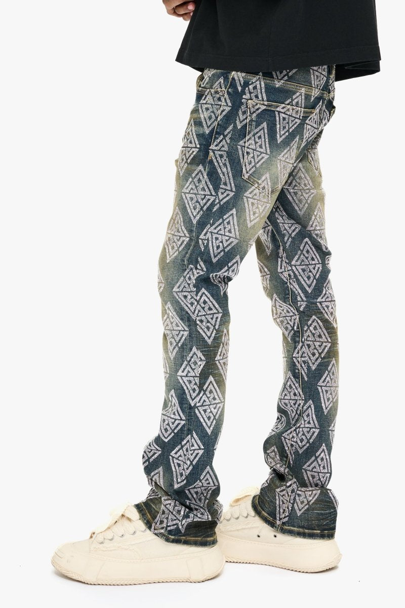 Glim Stacked Flare Jeans Dark Blue Wash - Valabasas