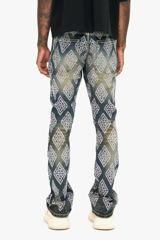 Glim Stacked Flare Jeans Dark Blue Wash - Valabasas