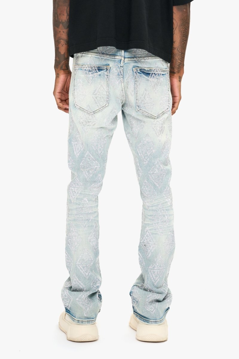 Glim Stacked Flare Jeans Light Blue Wash