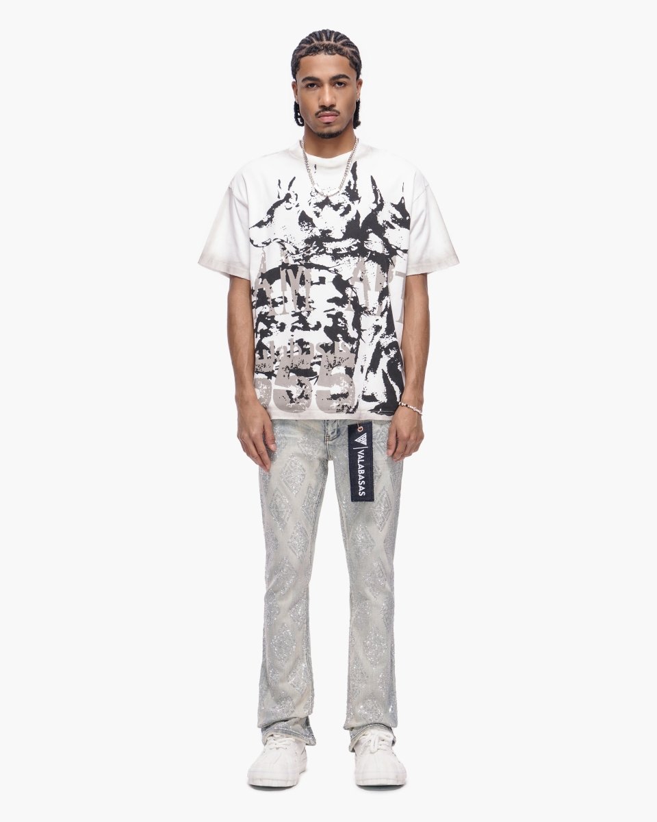 Glim Stacked Flare Jeans Light Blue Wash - Valabasas