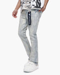 Glim Stacked Flare Jeans Light Blue Wash