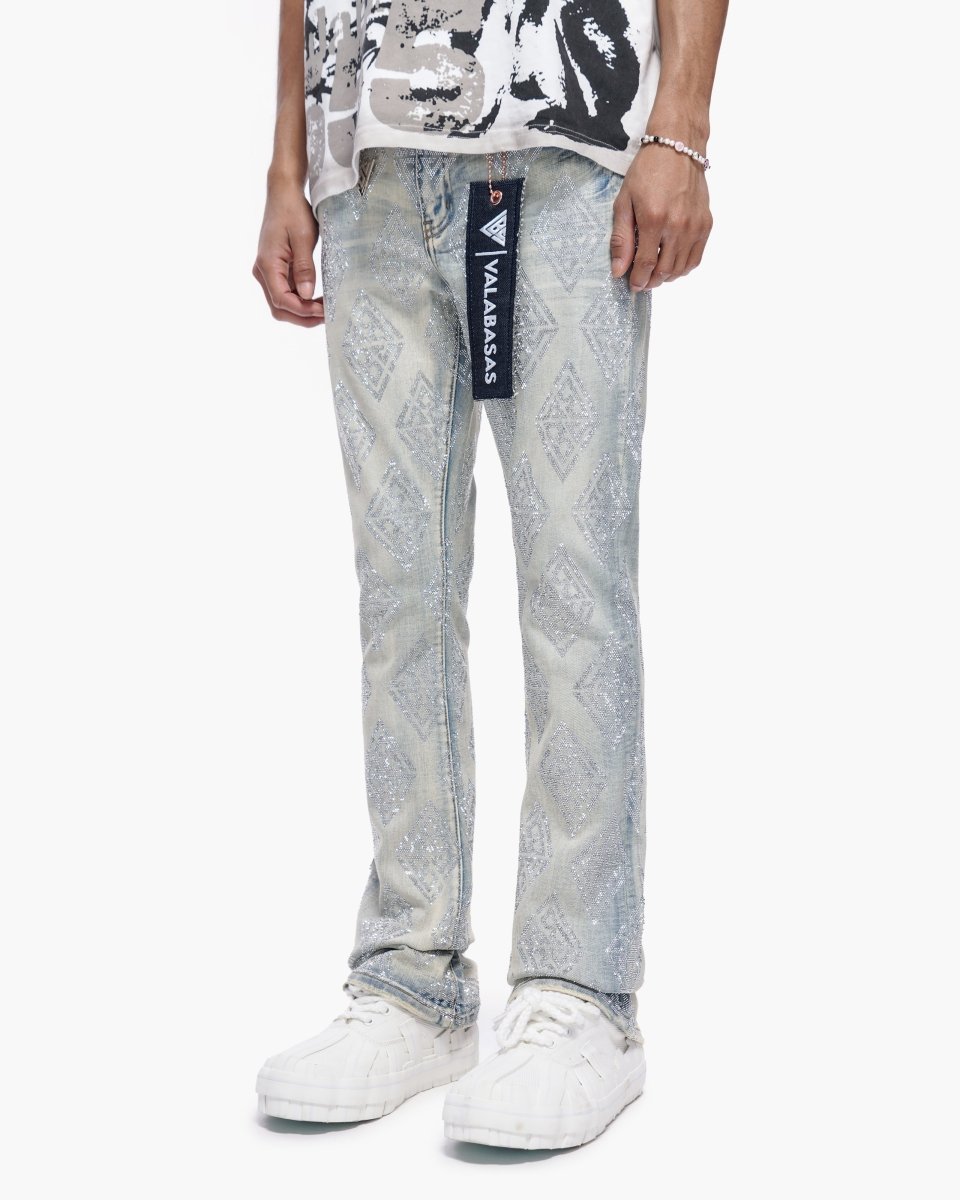 Glim Stacked Flare Jeans Light Blue Wash - Valabasas