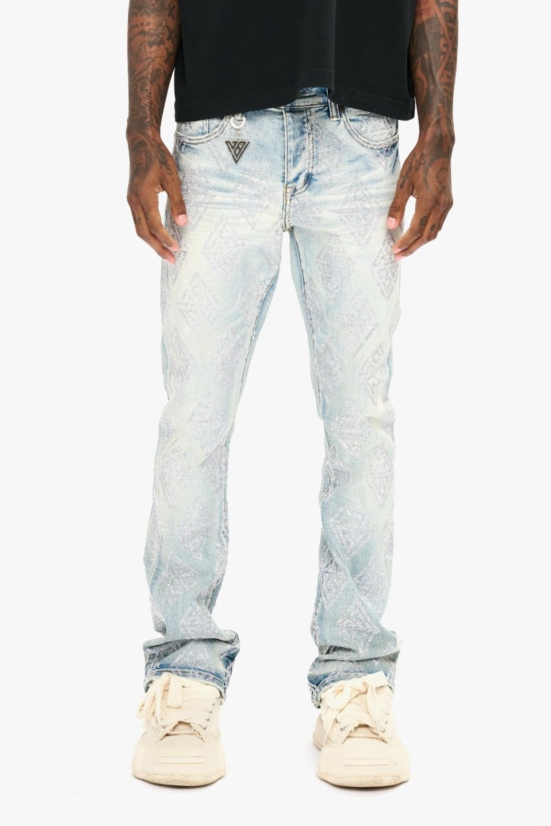 Glim Stacked Flare Jeans Light Blue Wash - Valabasas