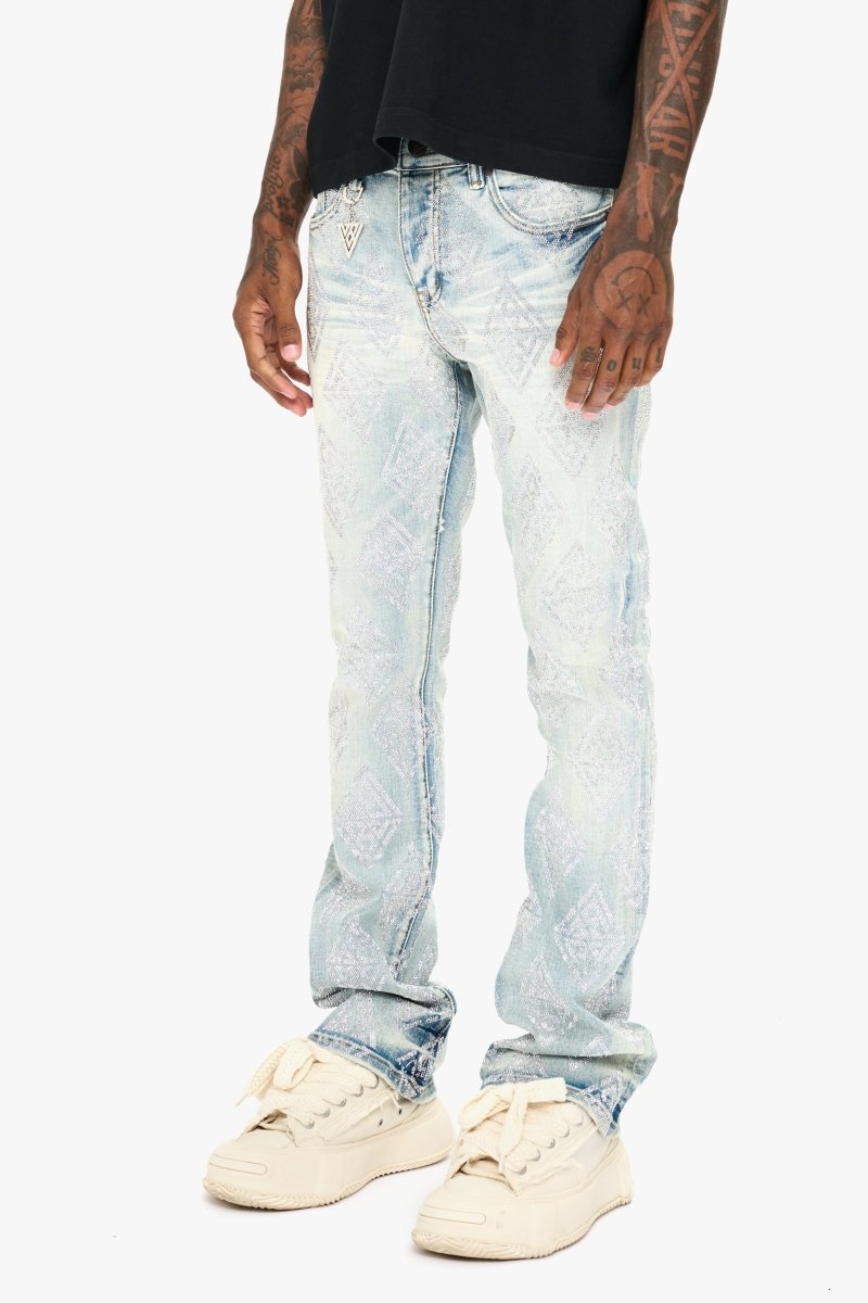 Glim Stacked Flare Jeans Light Blue Wash