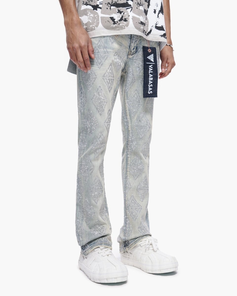 Glim Stacked Flare Jeans Light Blue Wash - Valabasas