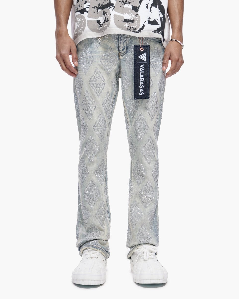 Glim Stacked Flare Jeans Light Blue Wash – Valabasas