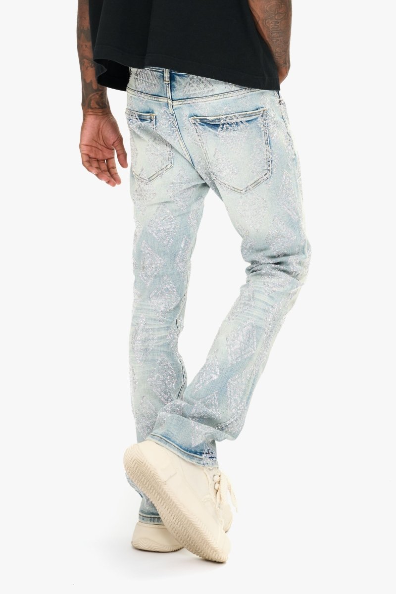 Glim Stacked Flare Jeans Light Blue Wash
