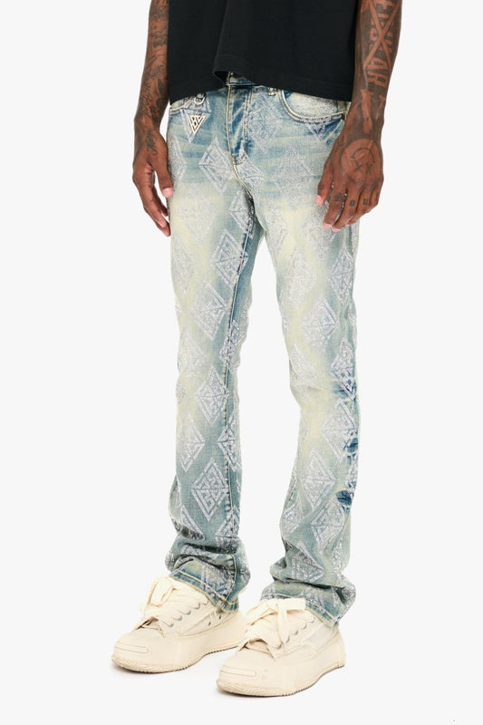Glim Stacked Flare Jeans Vintage Wash - Valabasas