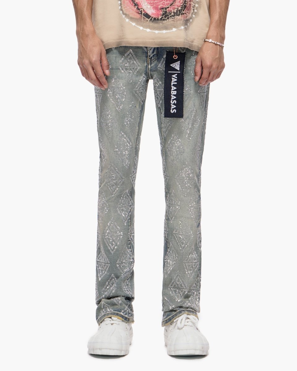 Glim Stacked Flare Jeans Vintage Wash - Valabasas