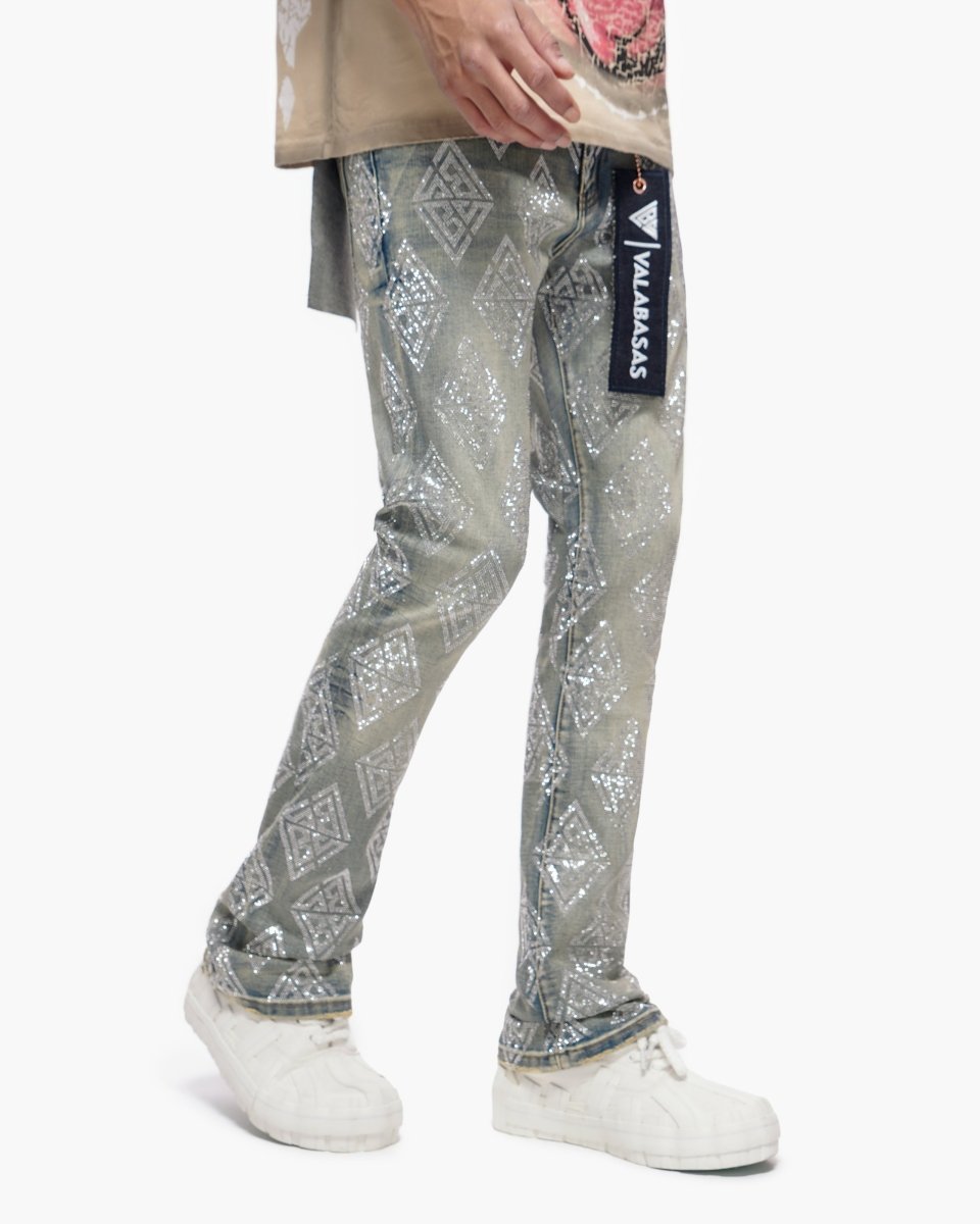 Glim Stacked Flare Jeans Vintage Wash - Valabasas